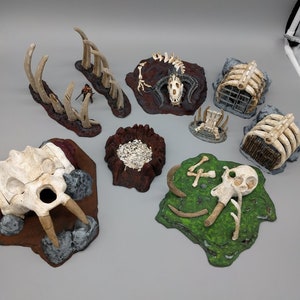 Boneyard Scatter DnD Miniature Terrain | Dungeons and Dragons, D&D, Wargaming, Wargaming, Tabletop, Scatter , 28mm, EC3D