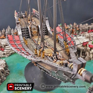 DnD Terrain Flying Dhow - Enanos, Elfos y Demonios / 28mm Miniatura D&D Tabletop Pathfinder imagen 2