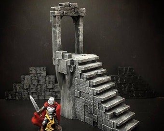 Ruined Portal DnD Miniature Terrain, Dungeons and Dragons, D&D, Pathfinder , Wargaming, Scatter, 28mm, 32mm