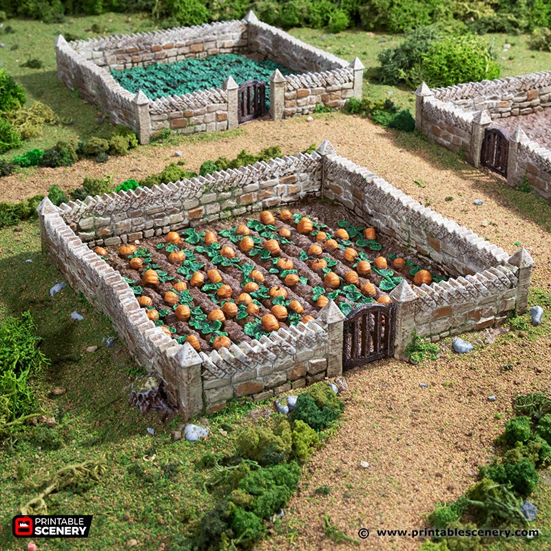 Pumpkin Farm Fields Set Dnd Terrain for Dungeons and Dragons Terrain, D ...