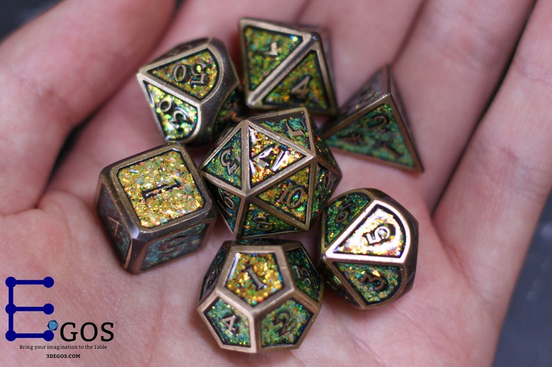 Spirit of Tree Elf Metal Dnd Dice Set for Dungeons and Etsy