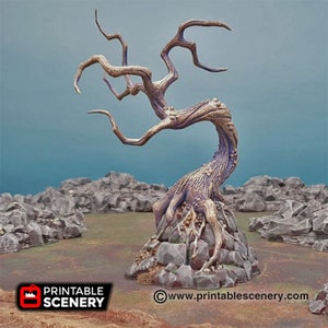 One Shadowfey Evil Contorted Tree (No3) DnD Miniature Terrain for Dungeons and Dragons, D&D, D and D, Wargaming, Tabletop, 28mm, Gifts