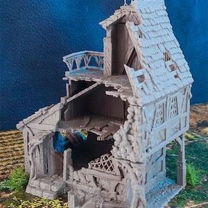 Ruined Healers House DnD Miniature Terrain for Dungeons and Dragons, D&D, D and D, 40k, Wargaming, Tabletop, image 2