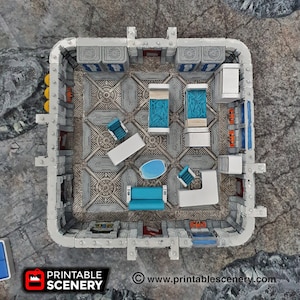 Living Corridor for Sanctuary Moon Base Star Wars Legion Terrain OpenLock Tiles, Sci-Fi, DnD, D&D, Dungeons and Dragons