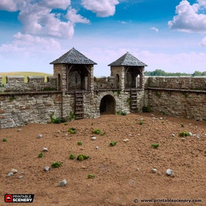 Norman Fort Walls DnD Terrain for Dungeons and Dragons, D&D, D and D, Miniature, Wargaming, Tabletop, Gifts image 2