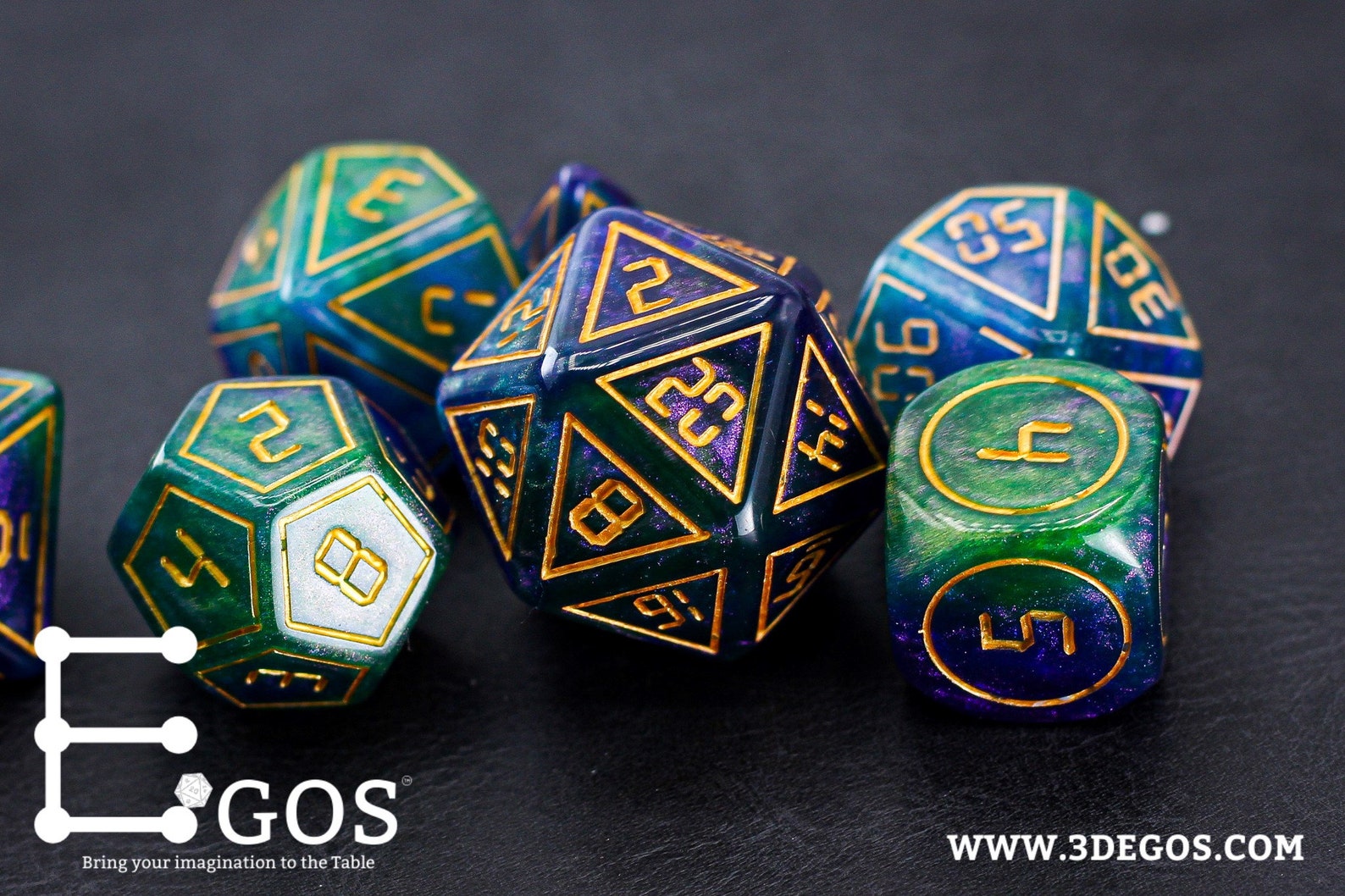 Golden Jade of Magic Dnd Dice Set for Dungeons and Dragons Etsy