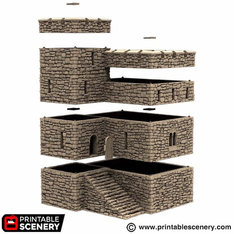 Norman Stone Fort DnD Terrain for Dungeons and Dragons, D&D, D and D, Miniature, Wargaming, Tabletop, Gifts image 4