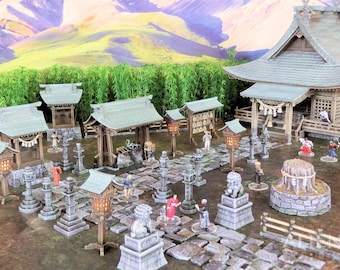 Japan Shrine Set DnD Miniature Wargaming Terrain for Dungeons and Dragons, D&D, Pathfinder, Tabletop, 28mm, Gifts