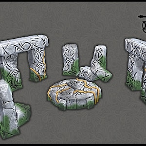 Modular Druid Circle Set DnD Miniature Terrain for Dungeons and Dragons Terrain, DnD Terrain, D&D, D and D, Wargaming, Pathfinder