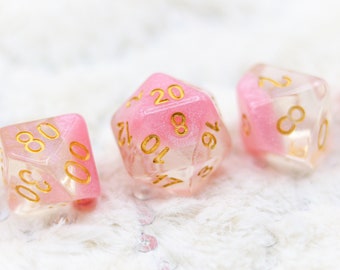 RPG D&D 5 d12 Cherry Blossom Solid Light Pink 12 Sided Polyhedral Dice Lot 