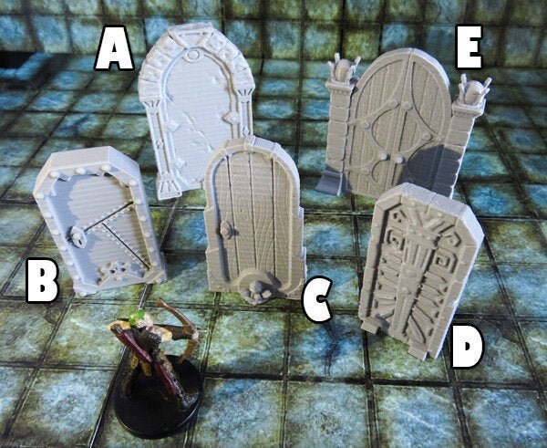 Dnd Mini Rake 15mm 28mm 32mm DnD Miniature Terrain Dungeon Doors Ver.C | Etsy