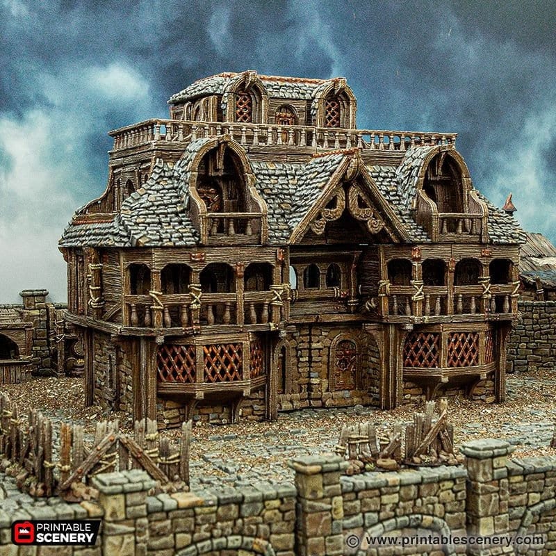 Ramshackle City Inn Building DnD Terrain, Dungeons and Dragons Terrain, Cities of Ramshackle and Ruin Series, D&D, D and D