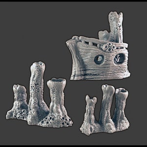 Underwater Steam Vents and Debris DnD Terrain for Dungeons and Dragons Terrain, D&D, D and D, Wargaming, Pathfinder, Miniature, Gifts