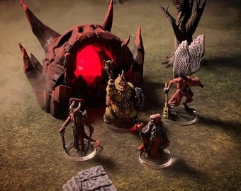 Entrance to Hell DnD Miniature Terrain, Dungeons and Dragons, D&D,  40k, Wargaming, Pathfinder, Tabletop, Scatter, 28mm, 32mm, 15mm