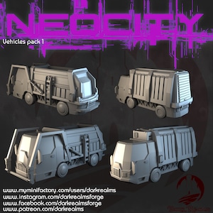 Sci-Fi Scenery Neocity Vehicles Car for Legion Terrain, Gaslands, Sci-Fi, DnD, D&D, Dungeons and Dragons, 28mm