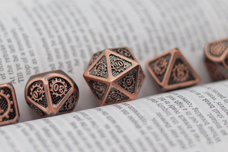Trophy of Bronze Metal Dnd Dice Set for Dungeons and Dragons Etsy