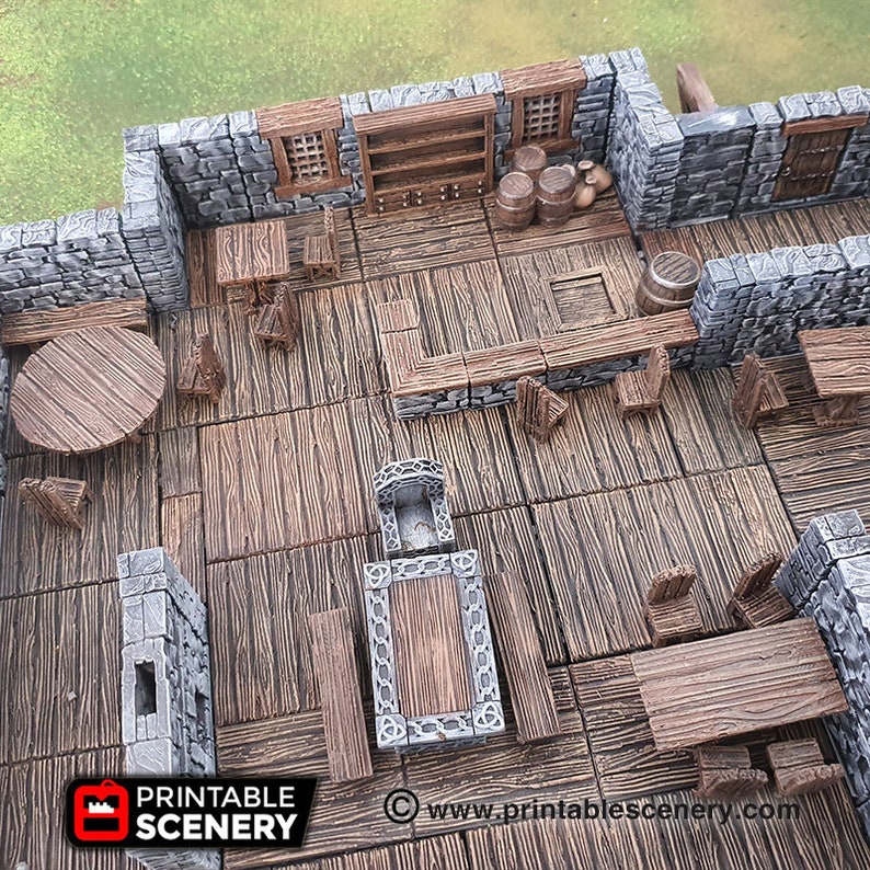 Manor Inn Tavern Modular Tiles DnD Miniature Terrain Dungeons | Etsy