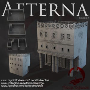 Dark Realms Aeterna Building 9 DnD Miniature Terrain for Dungeons and Dragons, D&D, D and D, Wargaming, Tabletop, Pathfinder, DnD Terrain
