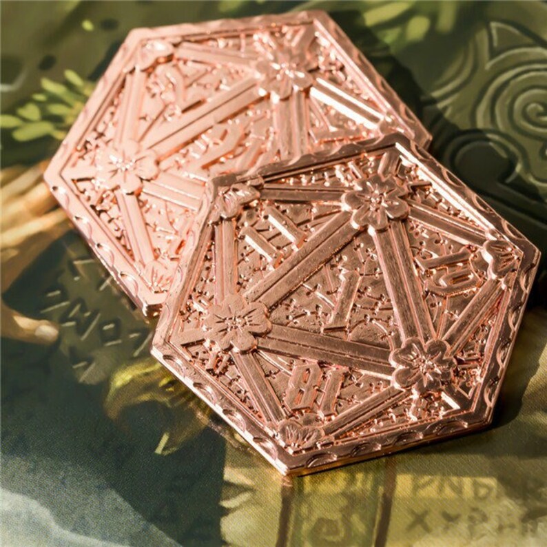 Copper Metal Dnd Dice Coins Accessories Set for Dungeons and Etsy