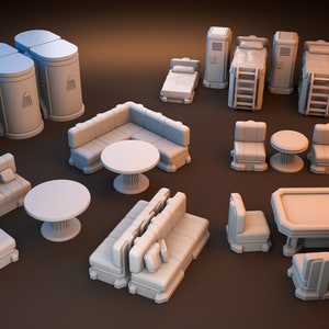 28mm Wargaming Sci-Fi Scatter - Barracks Terrain  |Star Wars Legion Imperial Assault Miniature Terrain|The Dragon&#39;s Rest Terrain