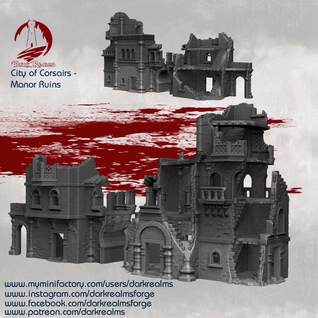 Dark Realms Corsairs Ruined Manor Dnd Miniature Terrain for Dungeons ...