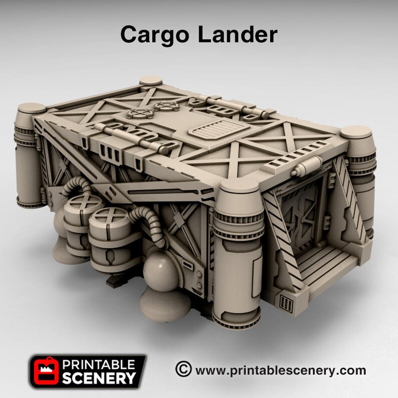 Lunar Cargo Lander Sanctuary-17 para Star Wars Legion Terrain, , Gaslands, Sci-Fi, DnD, D&D, Dungeons and Dragons, 28mm imagen 9