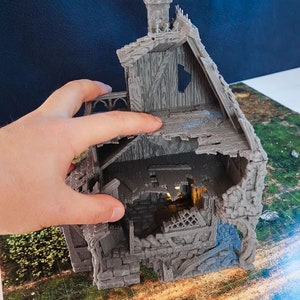 Ruined Healers House DnD Miniature Terrain for Dungeons and Dragons, D&D, D and D, 40k, Wargaming, Tabletop, image 3