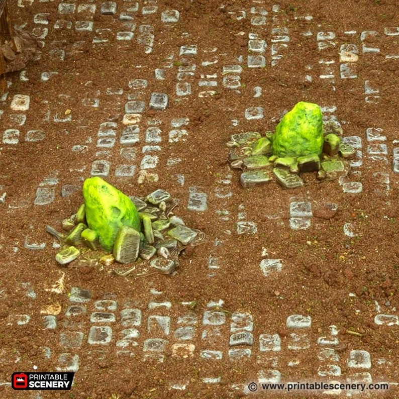 Meteor Craters DnD Miniature Terrain, Dungeons and Dragons Terrain, Cities of Ramshackle and Ruin Series, D&D, D and D, DnD Terrain, Warhammer 40k