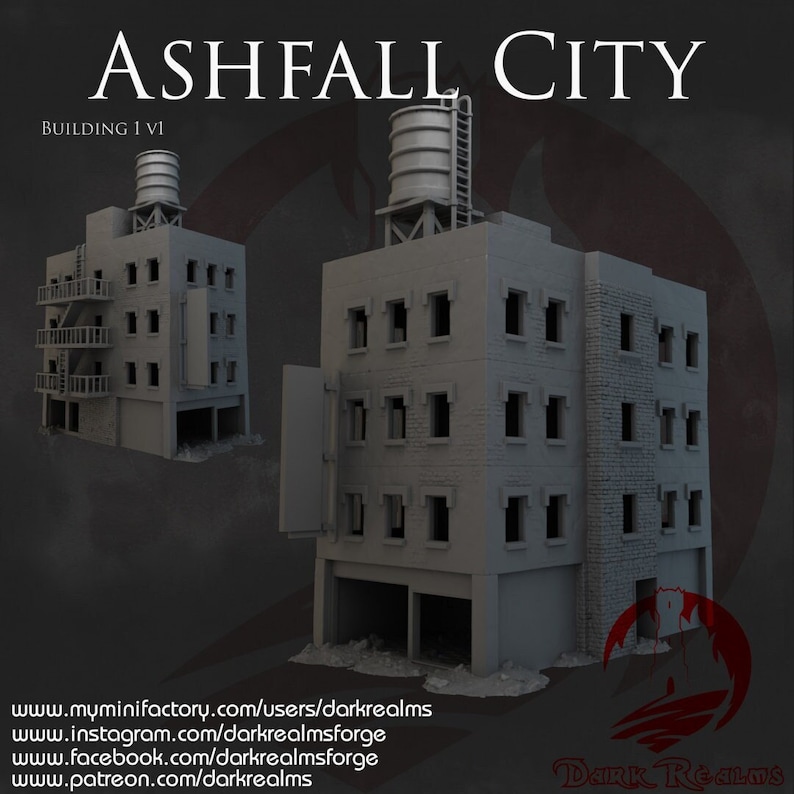 Dark Realms Ashfall City Building 1 Dnd Miniature Terrain for Dungeons ...