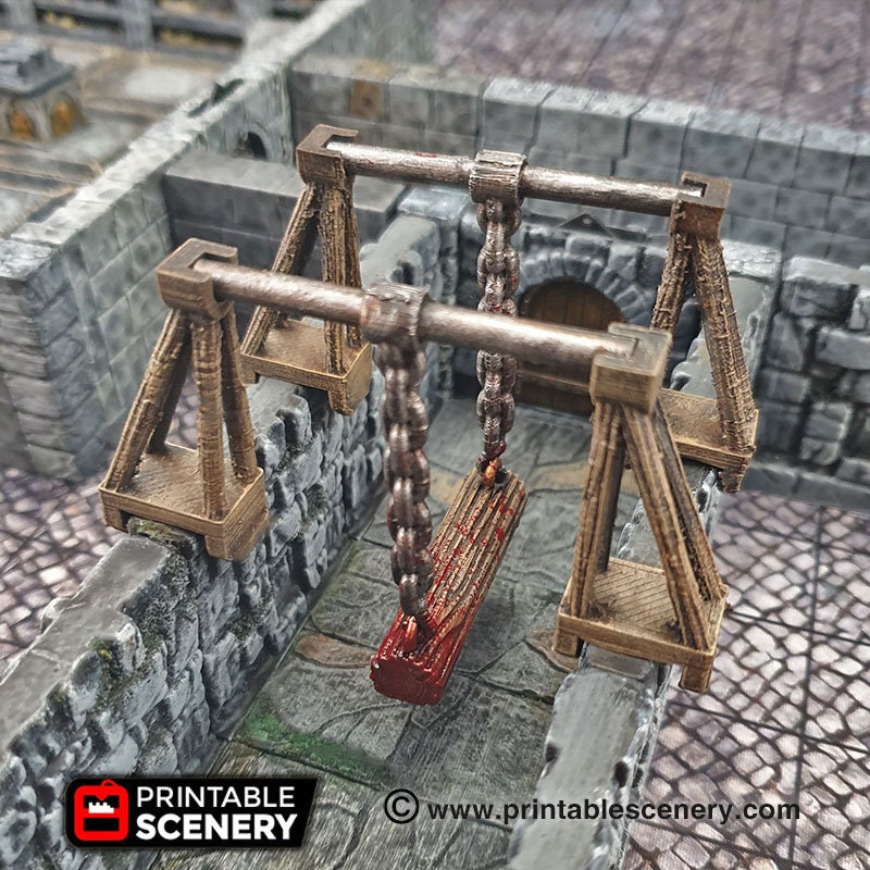 Swinging Trap Log of Doom OpenLock Dungeon Tile DnD Miniature Terrain, Dungeons and Dragons, D&D, Pathfinder, Wargaming