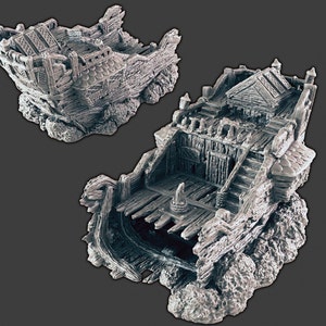 Shipwreck Set DnD Terrain for Dungeons and Dragons Terrain, D&D, D and D, Wargaming, Pathfinder, Miniature, Gifts