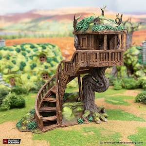 Tree House DnD Terrain for Dungeons and Dragons Terrain, D&D, D and D, Pathfinder, Miniature, Dungeons and Dragons Gifts
