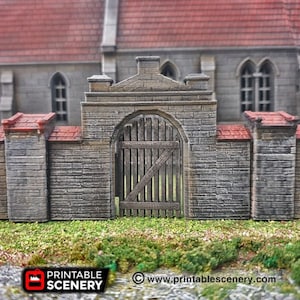 DnD Terrain Church Gates - Miniature Wargaming Pathfinder D&D Tabletop 28mm 32mm 15mm | Fantasy Dwarves Elves and Demons