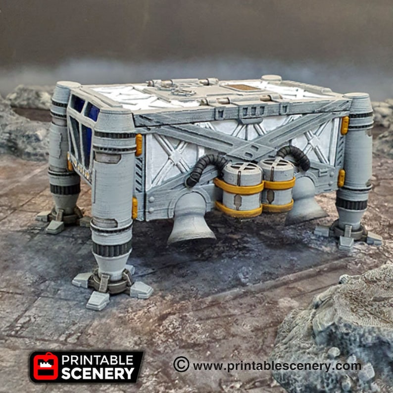 Lunar Cargo Lander Sanctuary-17 para Star Wars Legion Terrain, , Gaslands, Sci-Fi, DnD, D&D, Dungeons and Dragons, 28mm imagen 2