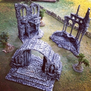 All Three Roman Ruins DnD Miniature Terrain for Dungeons and Dragons, D&D, Pathfinder, Tabletop, 28mm, 32mm, Wargaming, Gift