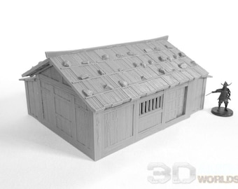 Japan- Samurai Farmhouse VER 4 DnD Miniature Wargaming Terrain for Dungeons and Dragons, D&D, Pathfinder, Tabletop, 28mm, Gifts