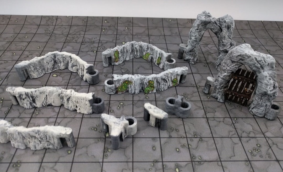 Cavern Dry Walls Set Dnd Miniature Terrain for Dungeons and Dragons ...