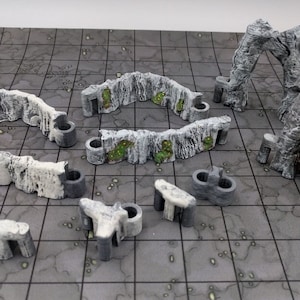 Cavern Dry Walls Set DnD Miniature Terrain for Dungeons and Dragons Terrain, DnD Terrain, D&D, D and D, Wargaming, Pathfinder, Gifts
