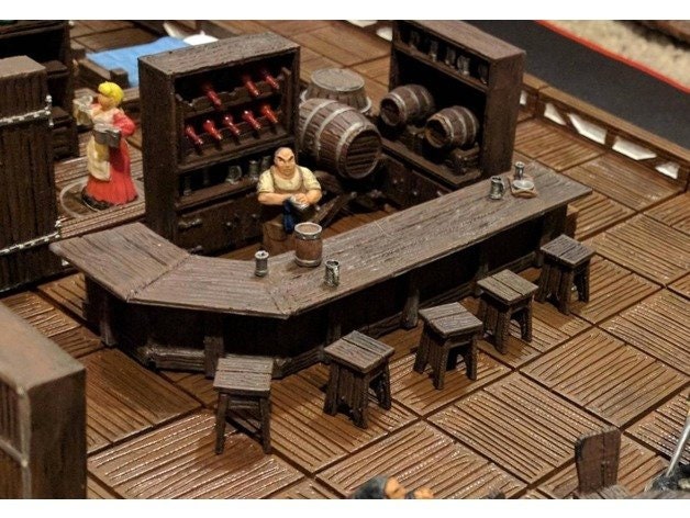 37-Piece Inn & Tavern Bar Scatter Terrain Set For Dungeons & Dragons