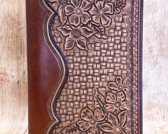 Hand Tooled Leather Journal Cover