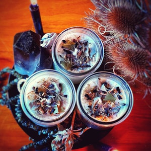 DARK MOON~Small 5.5 oz~Cleansing~Protection spell~Esbat Candle~Ritual/Altar Candle~Sage-Rosemary~All-Natural Soy/Beeswax Candle
