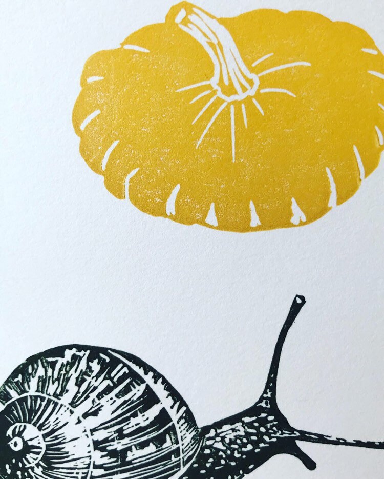 Pumpkin Linocut Print-squash-vegetable Print-garden - Etsy Australia