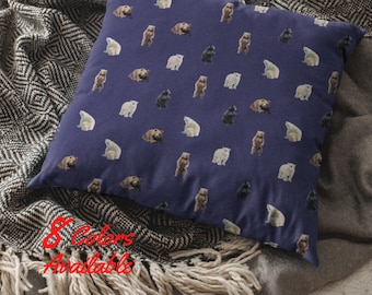 Bear Print Throw Pillow, Nursery Cabin Decor, Wildlife Lover Gift