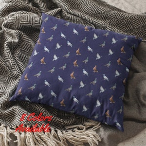 Pigeon Throw Pillow with Insert, Bird Lover Gift, All Over Print Decorative Couch Cushion, 18x18 Pigeon Pillow for Home & Nature Decor