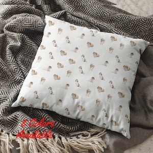 Shih Tzu Dog Throw Pillow with Insert, Cute Shih Tzu Accent Pillow for Couch or Bed, Gift for Dog Lovers, All Over Print Home Decor