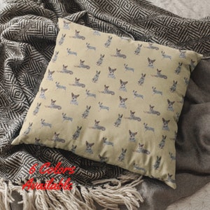 Australian Cattle Dog Throw Pillow, Blue Heeler Gift for Dog Lovers, All Over Print Accent Cushion with Insert, Herding Dog Home Decor