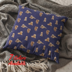 Labradoodle Dog Throw Pillow for Pet Lovers, Cute Labradoodle Cushion with Insert, All Over Print Decor Gift for Dog Moms & Doodle Owners