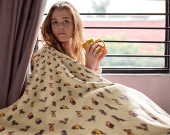 dachshund print blanket