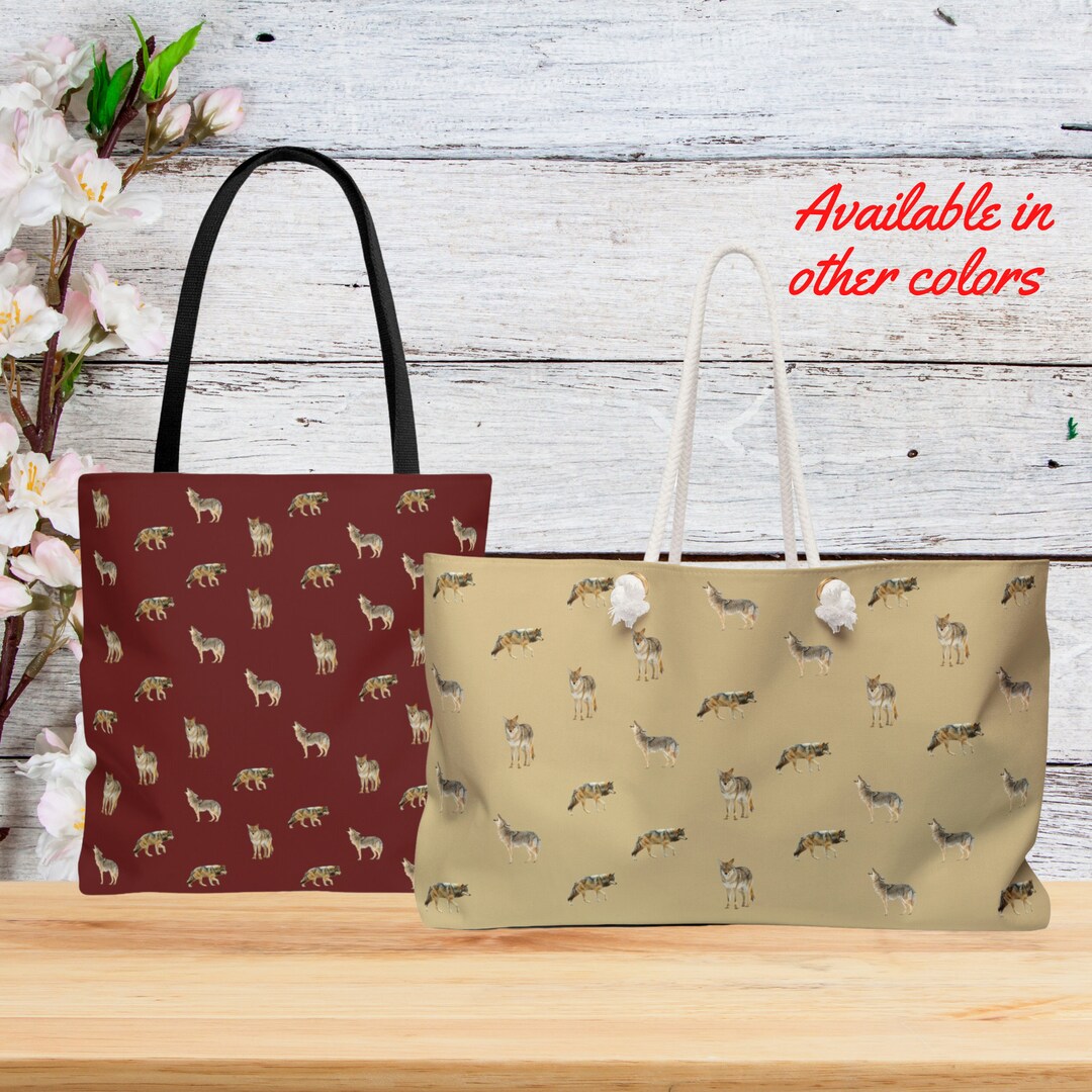 Coyote Tote Bag Weekender Bag Aesthetic Tote Bag Designer Etsy