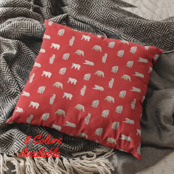 Cojin de tiro de oso polar regalo de amante de oso polar almohada de oso polar